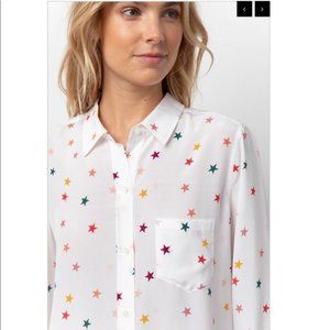Rails Kate silk rainbow stars blouse 💚💚